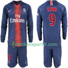 Tenue Paris Saint Germain Cavani 9 Enfant Domicile 2018-2019 Maillot de Foot ML